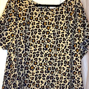 CHEETAH PRINT OVERSIZED BLOUSE